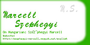 marcell szephegyi business card